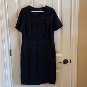 Lace detailed short sleeve funeral dress!